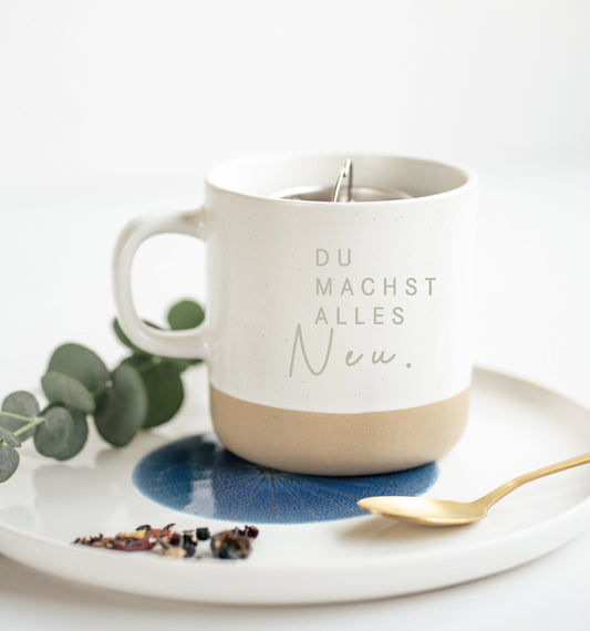 DU MACHST ALLES NEU – Steinguttasse