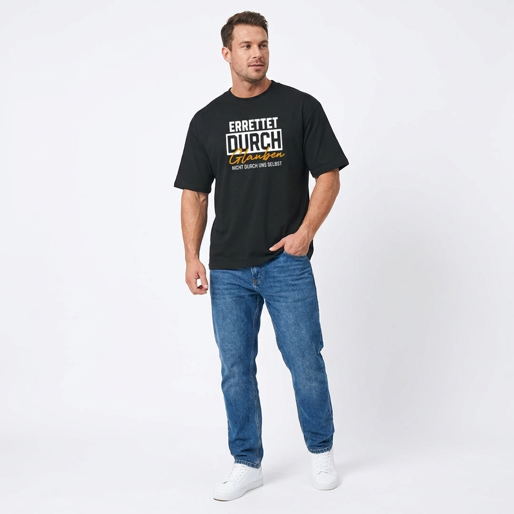ERRETET DURCH GLAUBEN - Oversized Shirt