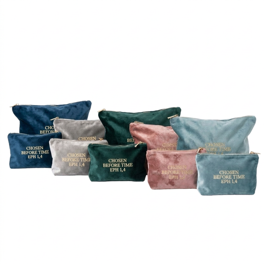 CHOSEN BEFORE TIME - bestickte Kosmetiktasche in Samtoptik